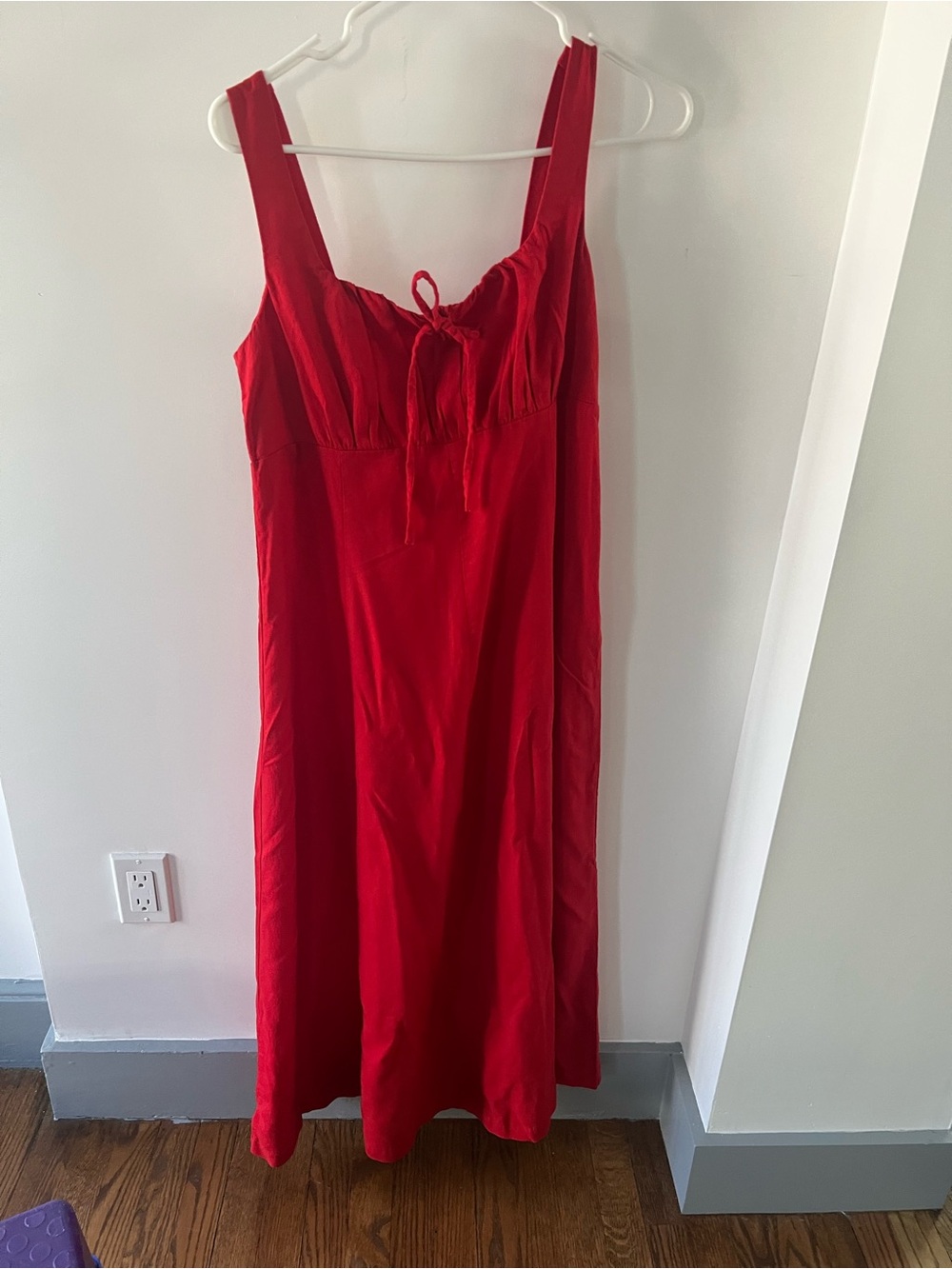 GAP Red Sleeveless Tie-Front Slip Dress